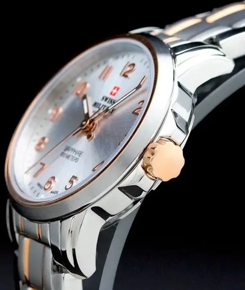 Ceas de mana Swiss Military by Chron SM34040.11 (Gray/Silver/Pink Gold)