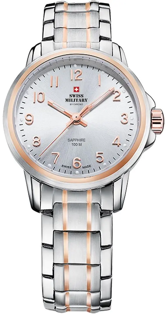 Ceas de mana Swiss Military by Chron SM34040.11 (Gray/Silver/Pink Gold)