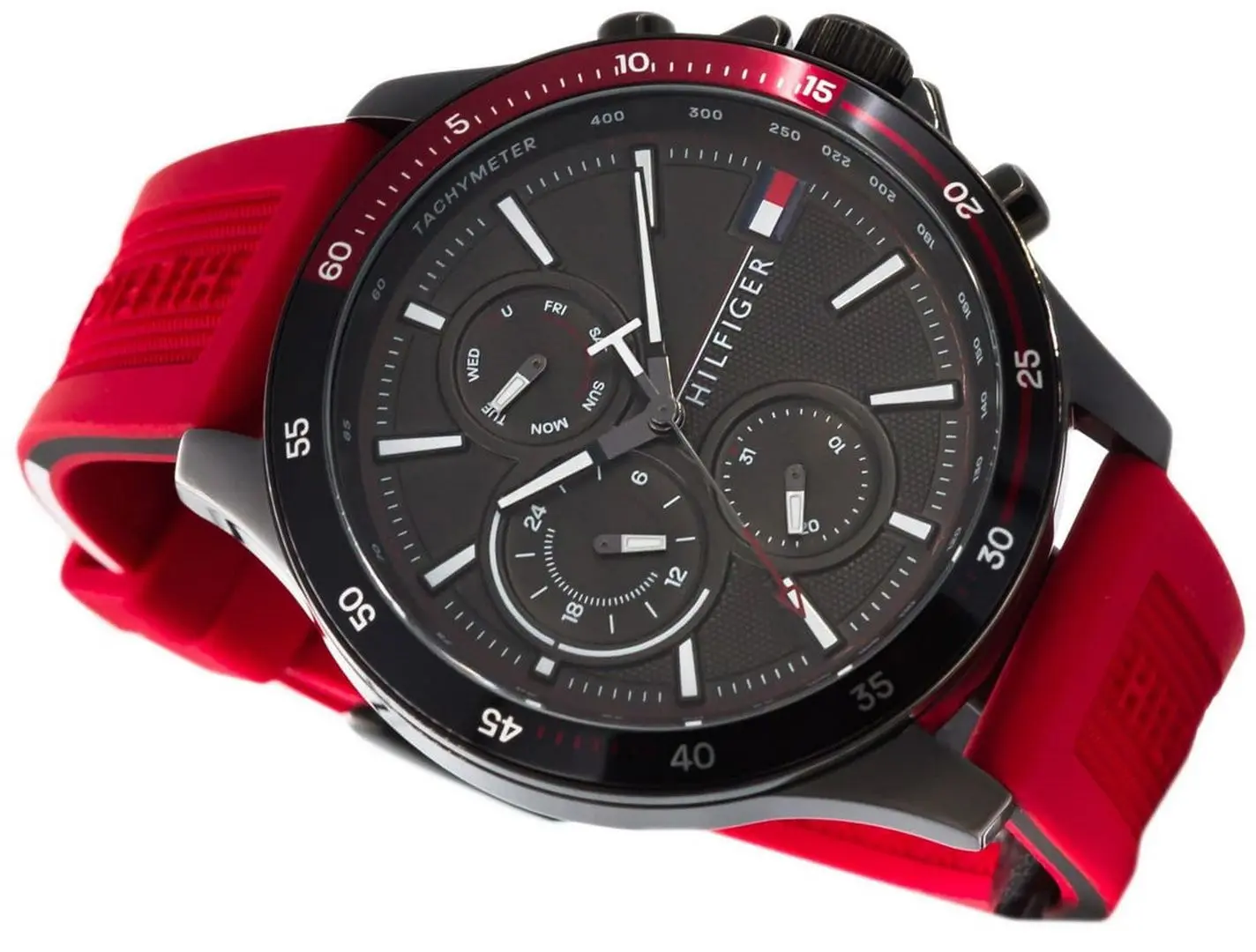 Ceas de mana Tommy Hilfiger Bank 1791722 (Red/Black) - 3