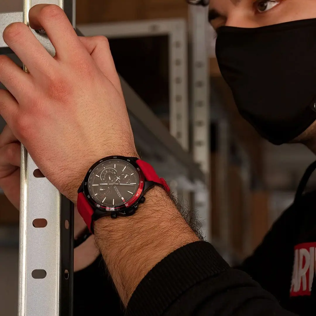 Ceas de mana Tommy Hilfiger Bank 1791722 (Red/Black) - 8