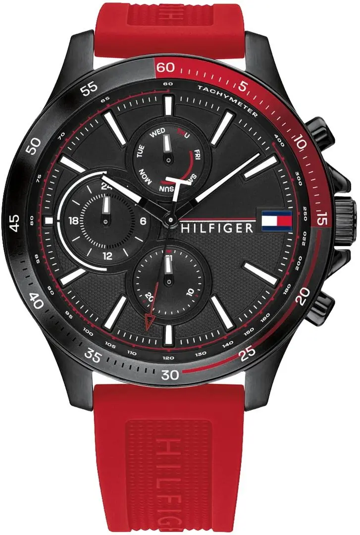 Ceas de mana Tommy Hilfiger Bank 1791722 (Red/Black)