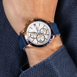 Ceas de mana Tommy Hilfiger Bank 1791778 (Blue/Rose Gold) Thumb