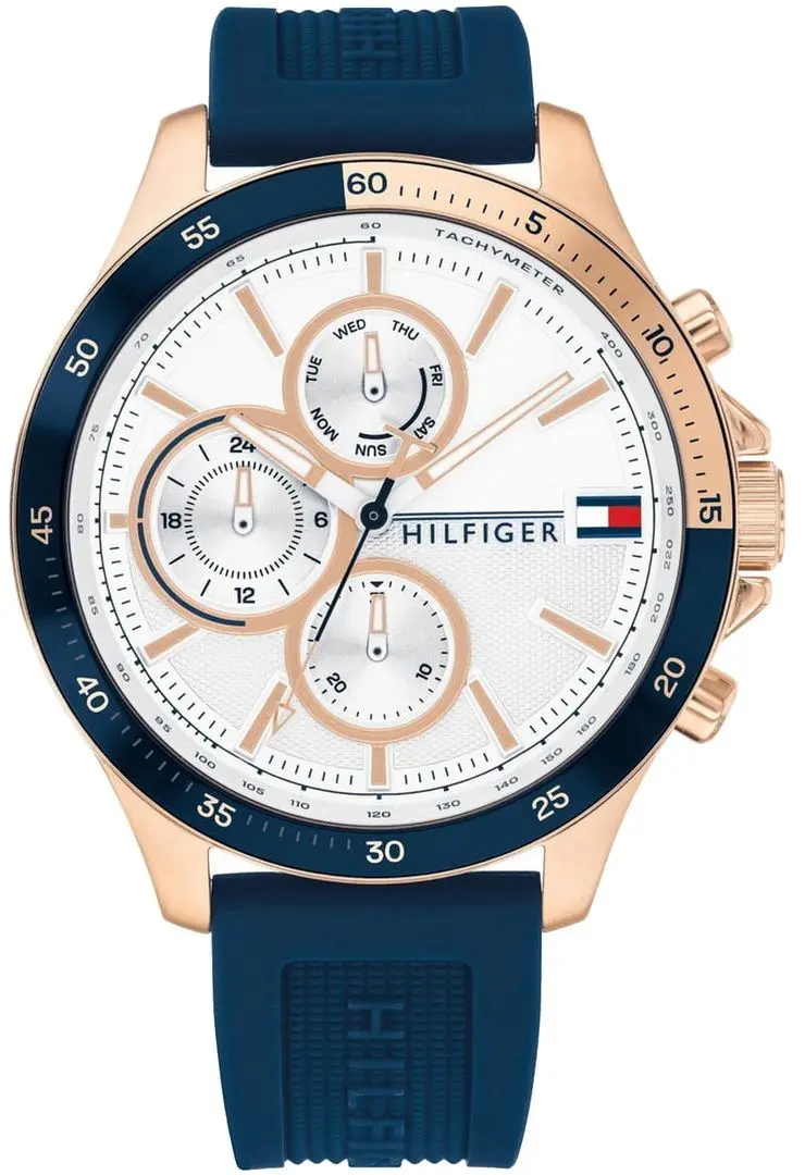 Ceas de mana Tommy Hilfiger Bank 1791778 (Blue/Rose Gold)