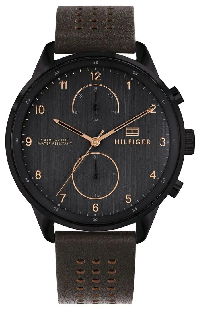 Ceas de mana Tommy Hilfiger Chase 1791577 (Dark Brown/Black)