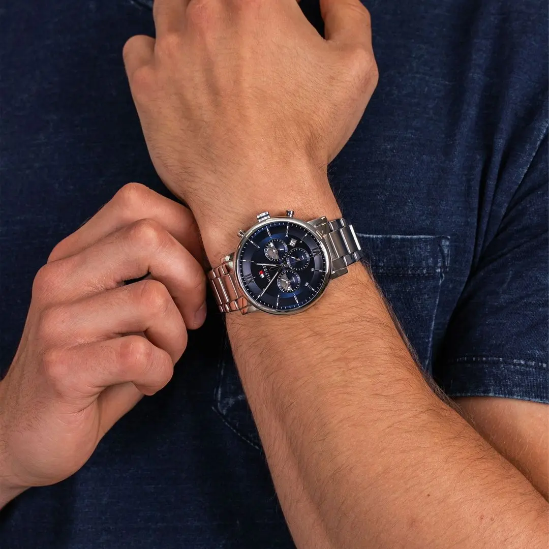 Наручные часы Tommy Hilfiger Evan 1710409 (Silver/Blue) - 4