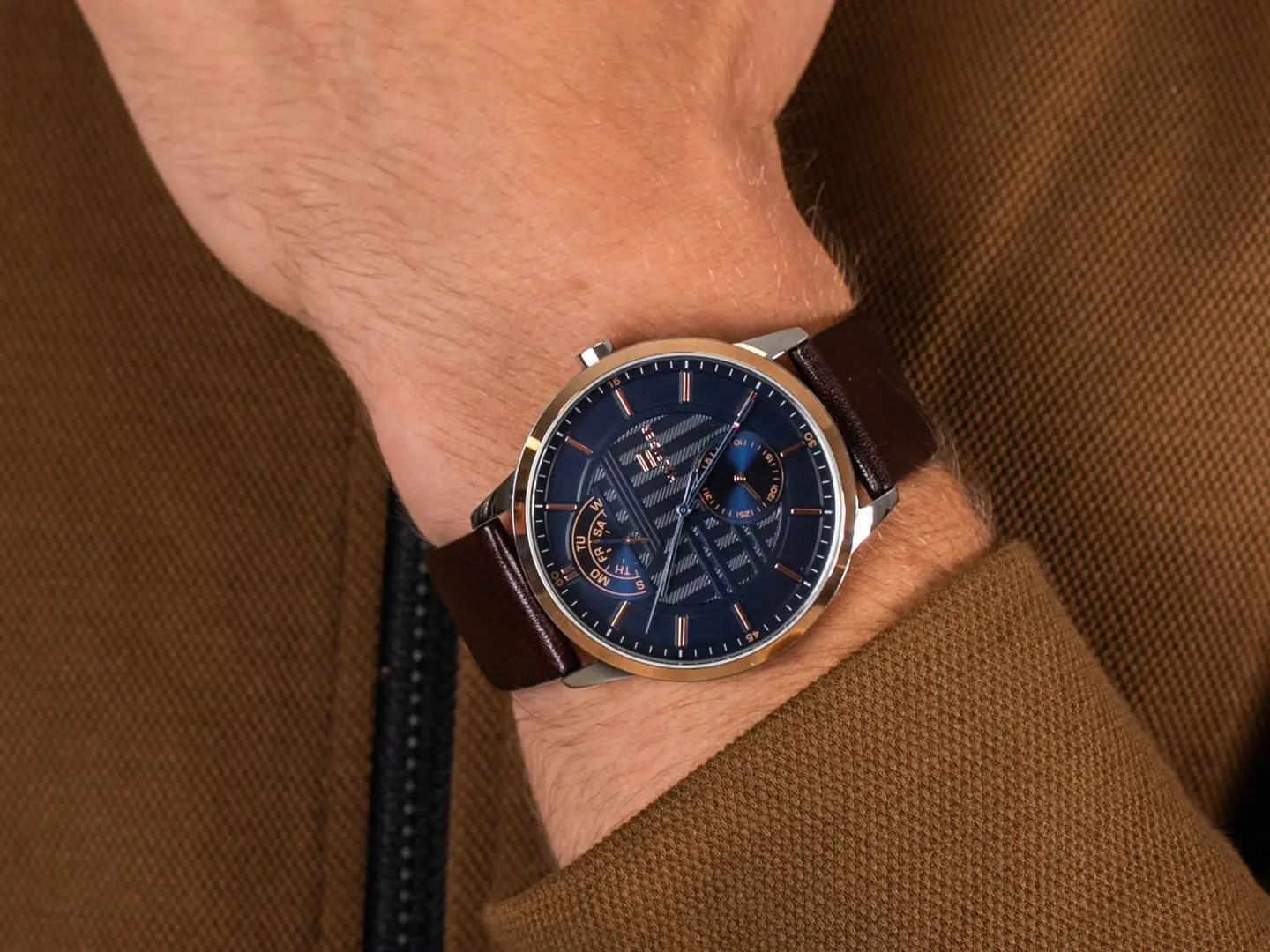 Ceas de mana Tommy Hilfiger Hunter 1791605 (Brown/Rose Gold) - 4