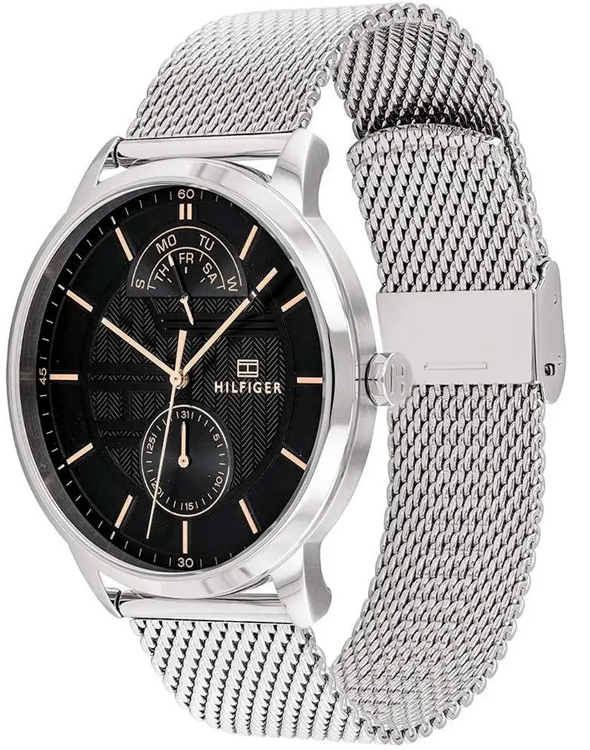 Ceas de mana Tommy Hilfiger Hunter 1791610 (Silver/Black) - 2