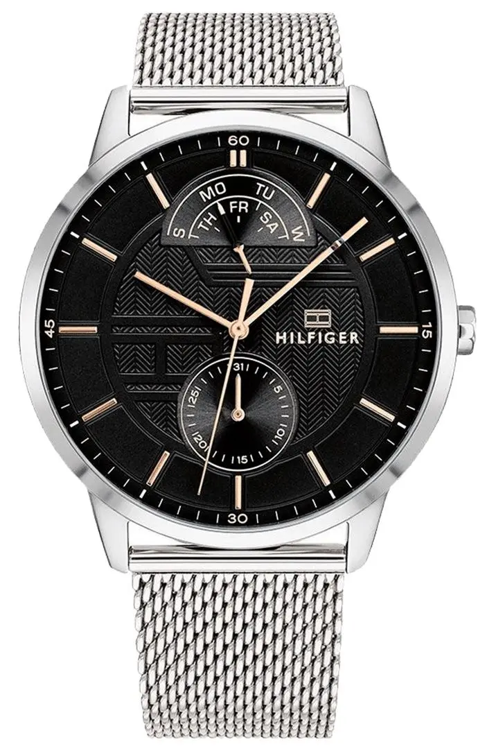 Ceas de mana Tommy Hilfiger Hunter 1791610 (Silver/Black)