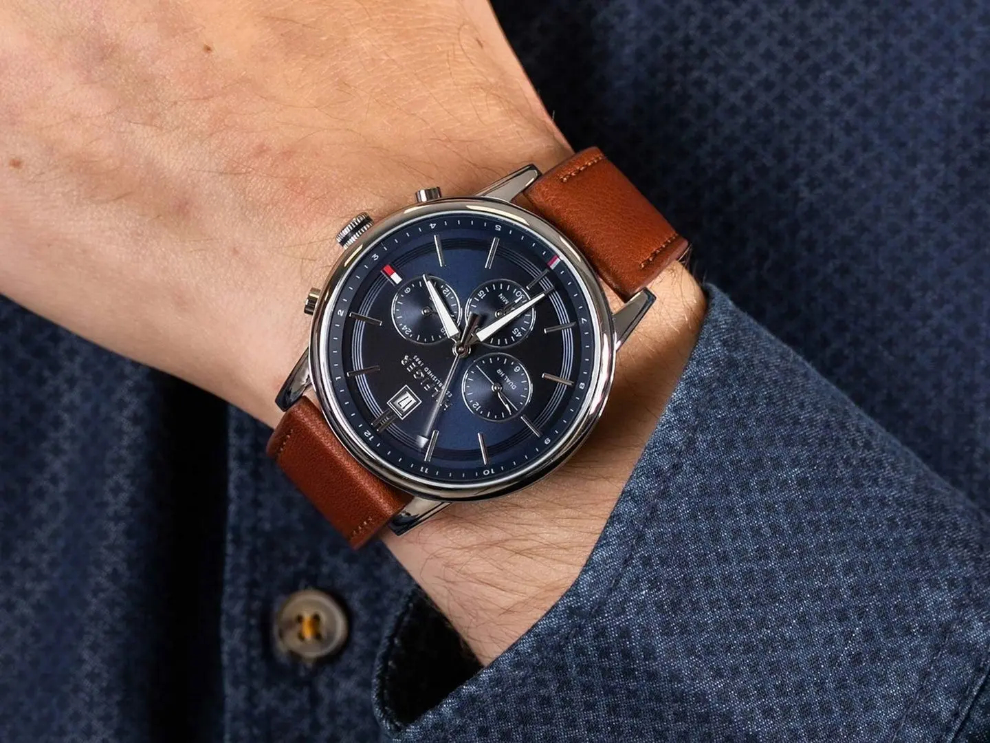 Ceas de mana Tommy Hilfiger Kyle 1791629 (Brown/Silver) - 4