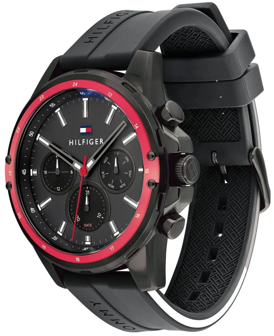 Ceas de mana Tommy Hilfiger Mason 1791793 (Black/Red) - 2