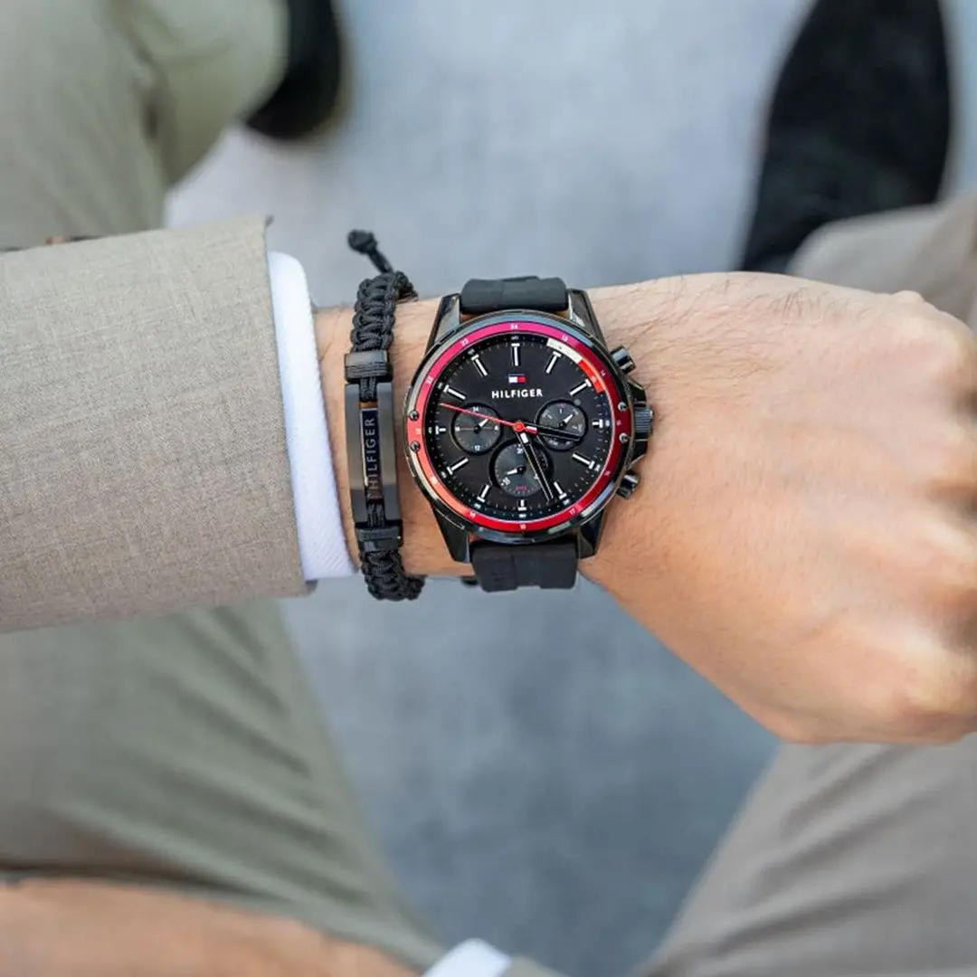 Ceas de mana Tommy Hilfiger Mason 1791793 (Black/Red) - 7
