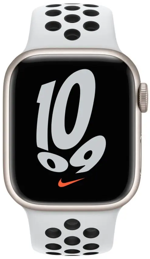 Ceas inteligent Apple Watch Nike Series 7 GPS 41mm Sport Band (Starlight/Platinum)