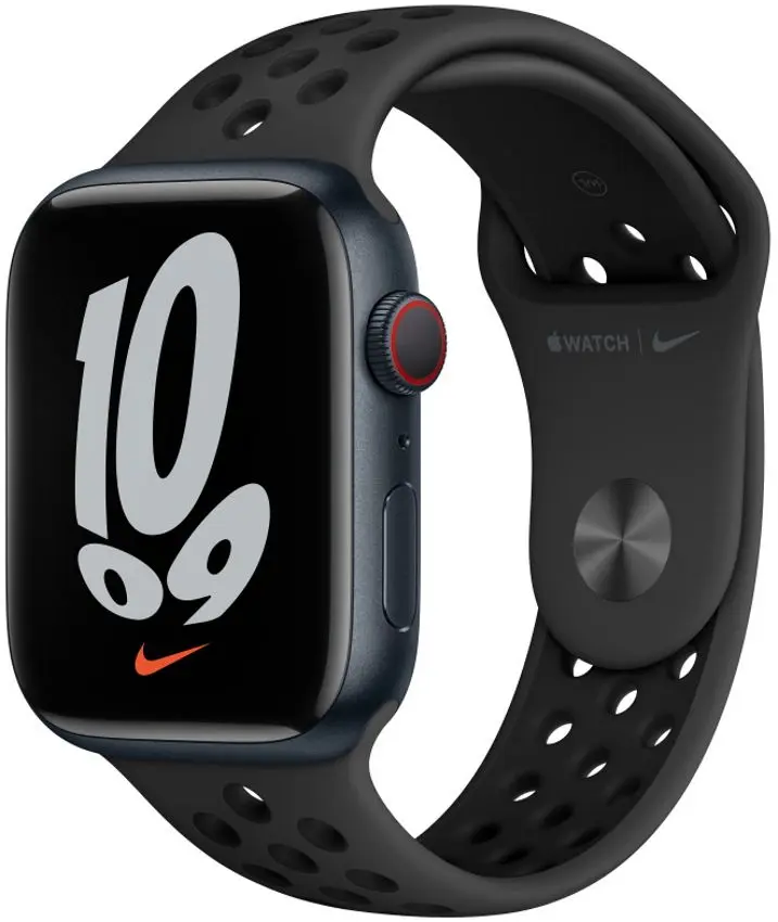 Ceas inteligent Apple Watch Nike Series 7 GPS + Cellular 45mm Sport Band (Midnight/Anthracite)