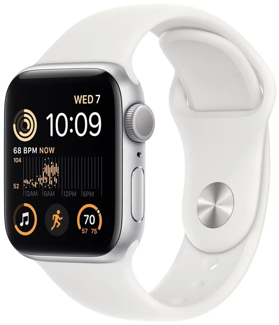 Ceas inteligent Apple Watch SE 2 GPS 44mm Sport Band (Silver/White)