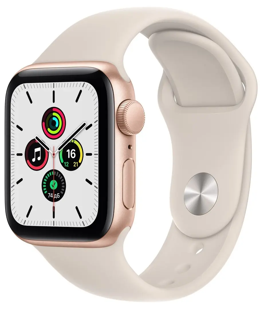 Ceas inteligent Apple Watch SE 40mm Sport Band (Gold Aluminium/Starlight)