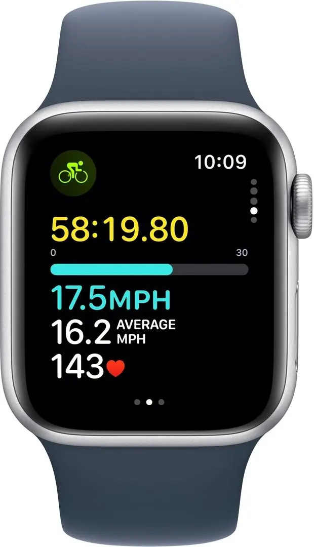 Ceas inteligent Apple Watch SE GPS 40mm Sport Band M/L (Silver/Storm Blue)