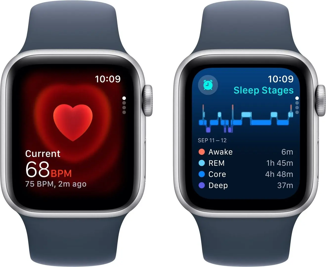 Ceas inteligent Apple Watch SE GPS 40mm Sport Band M/L (Silver/Storm Blue)