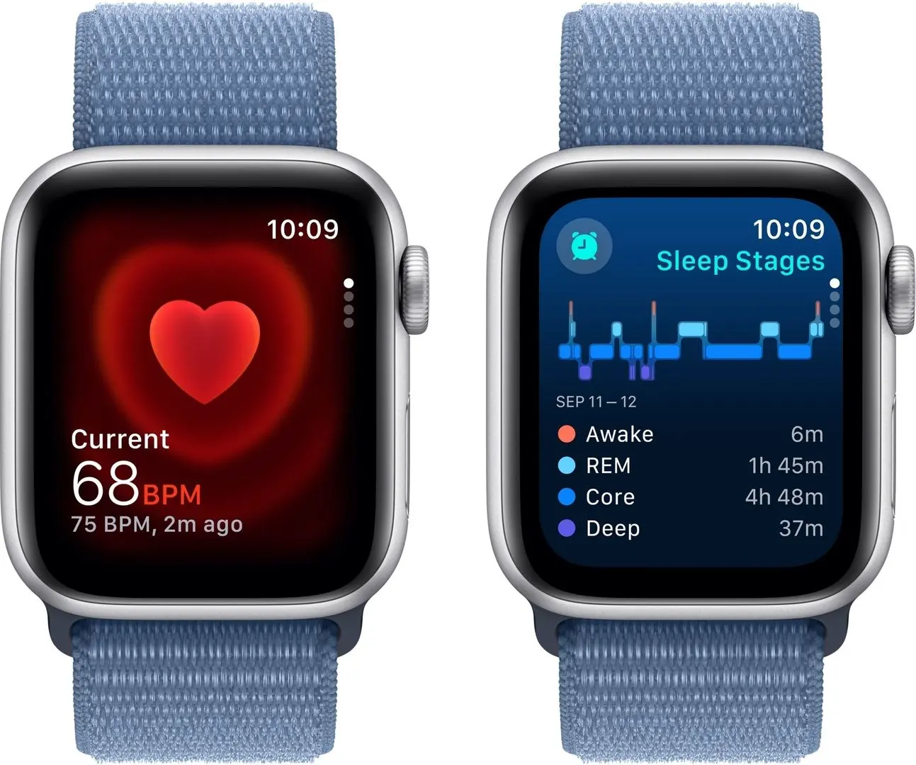 Ceas inteligent Apple Watch SE GPS 40mm Sport Loop (Silver/Winter Blue)