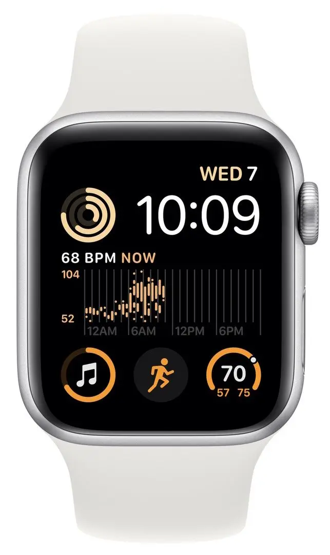Ceas inteligent Apple Watch SE GPS 44mm Sport Band M/L (Silver/White)