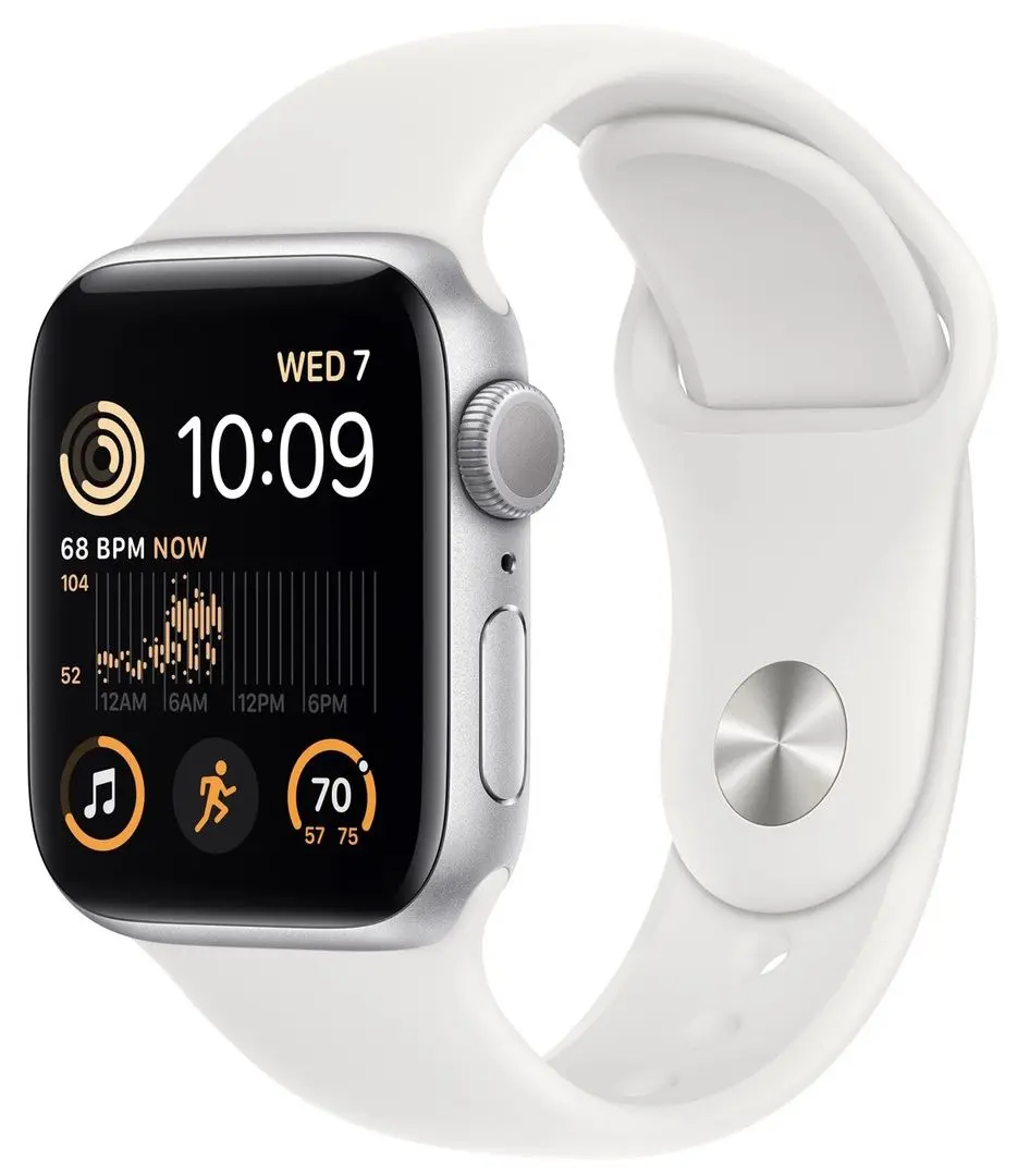 Ceas inteligent Apple Watch SE GPS 44mm Sport Band M/L (Silver/White)