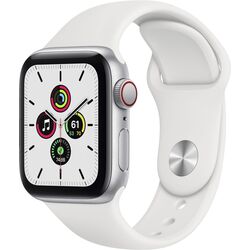 Ceas inteligent Apple Watch SE GPS + Cellular 40mm Sport Band White (Silver Aluminium)