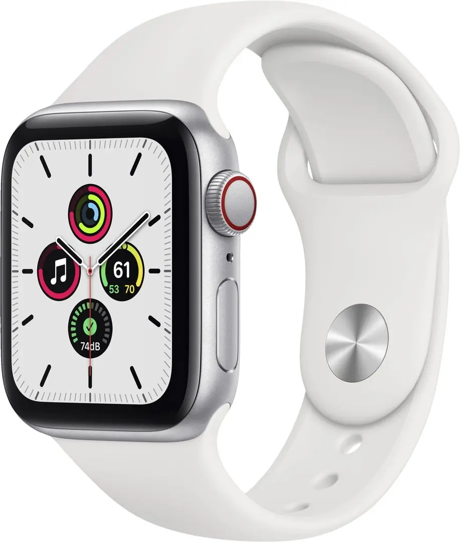 Ceas inteligent Apple Watch SE GPS + Cellular 40mm Sport Band White (Silver Aluminium)