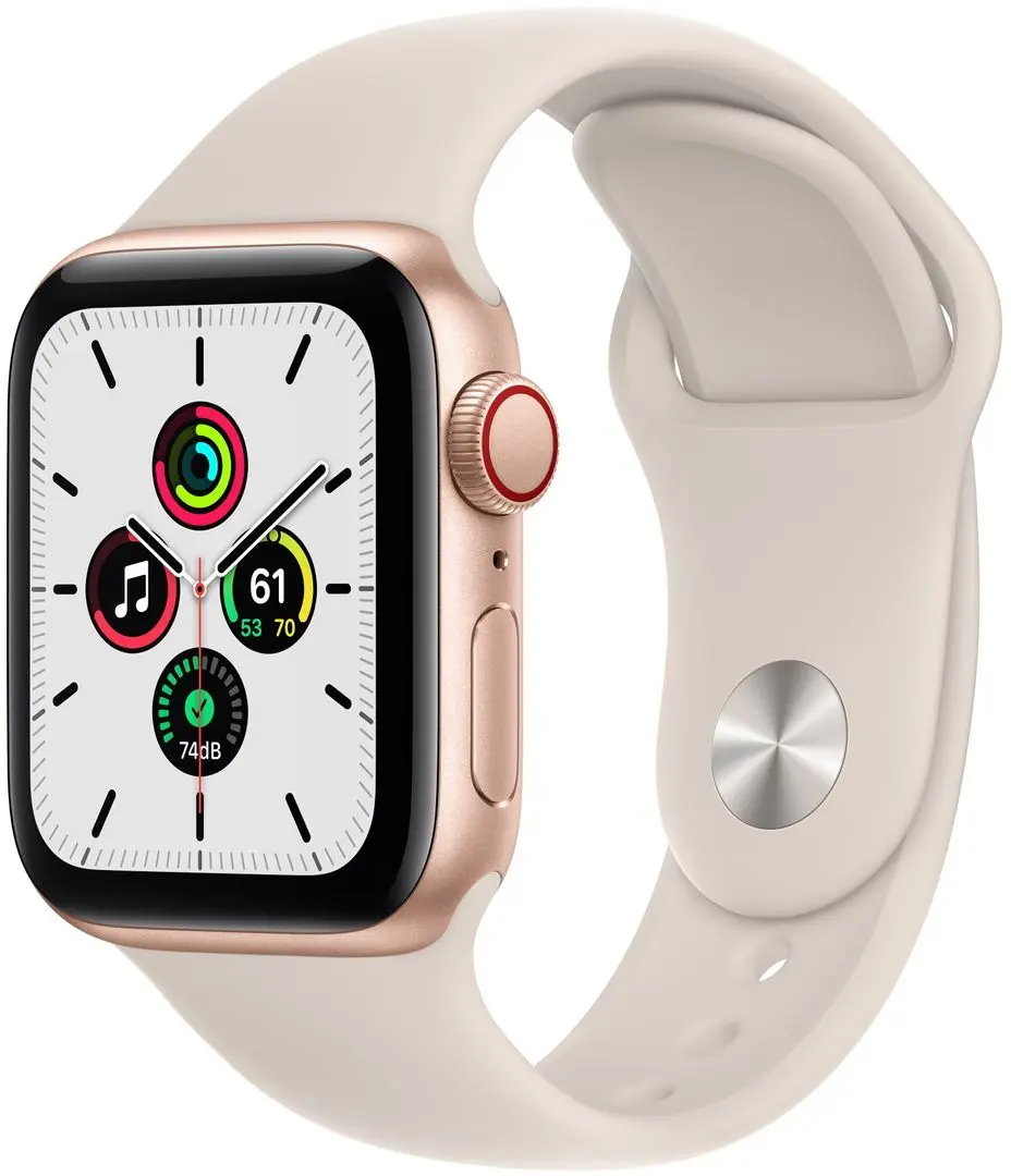 Ceas inteligent Apple Watch SE GPS + LTE 40mm Sport Band (Gold/Starlight)