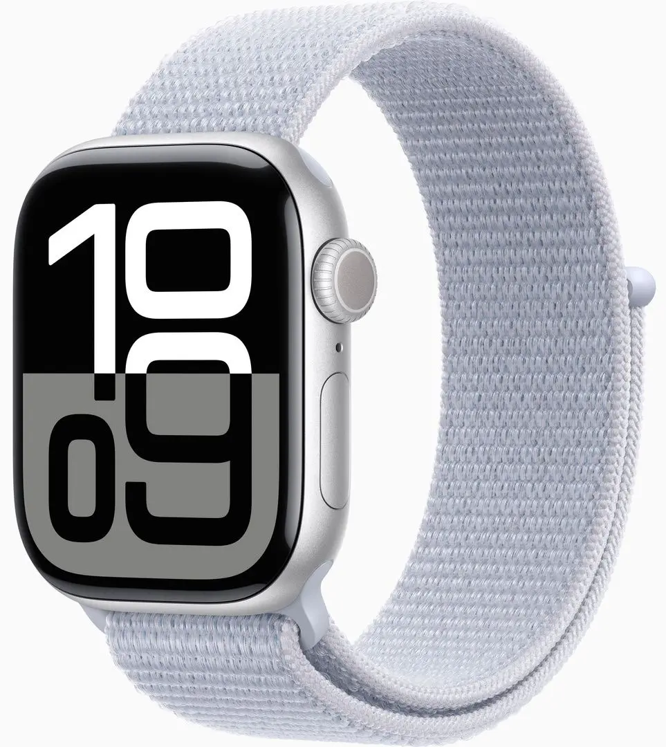 Ceas inteligent Apple Watch Series 10 GPS 42mm Sport Loop (Silver/Blue Cloud)