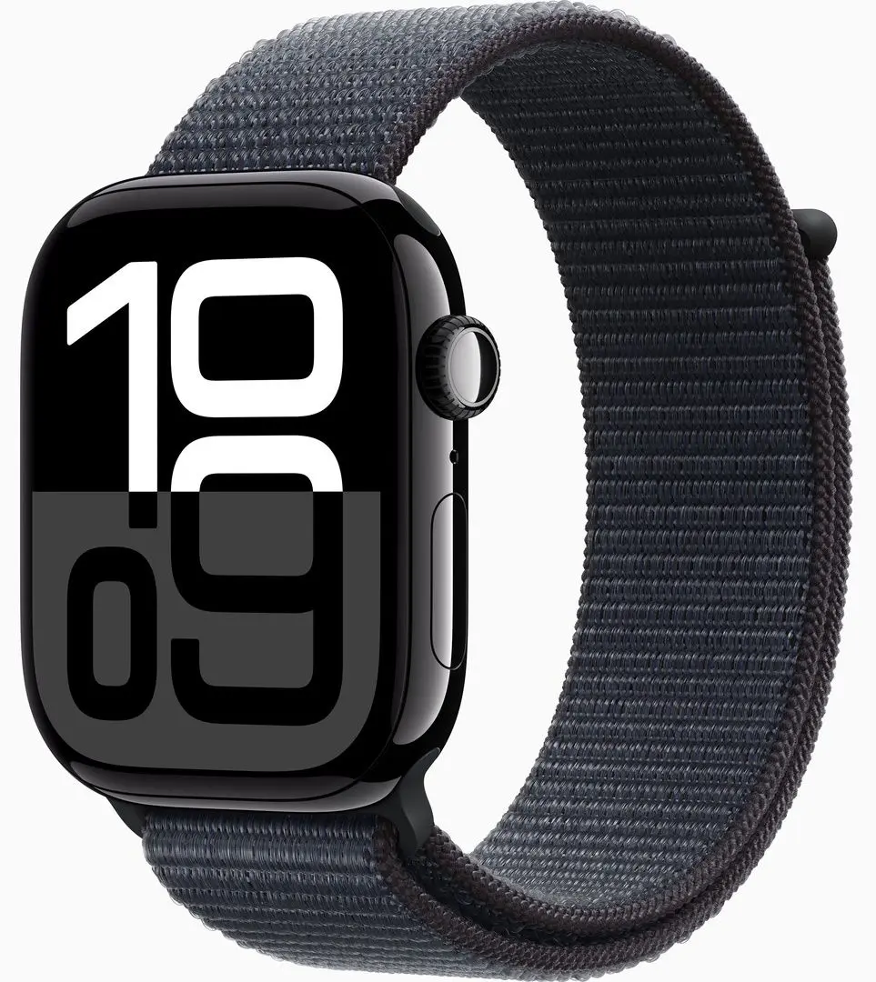 Ceas inteligent Apple Watch Series 10 GPS 46mm Sport Loop (Jet Black/Ink)