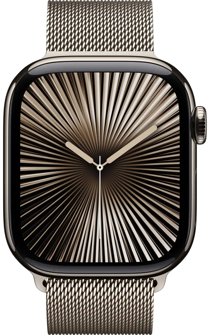 Ceas inteligent Apple Watch Series 10 GPS + Cellular 42mm Milanese Loop (Natural Titanium)