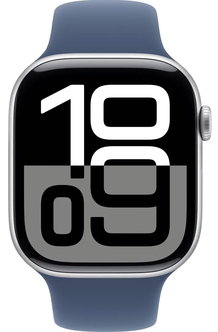 Ceas inteligent Apple Watch Series 10 GPS + Cellular 42mm Sport Band M/L (Silver/Denim)