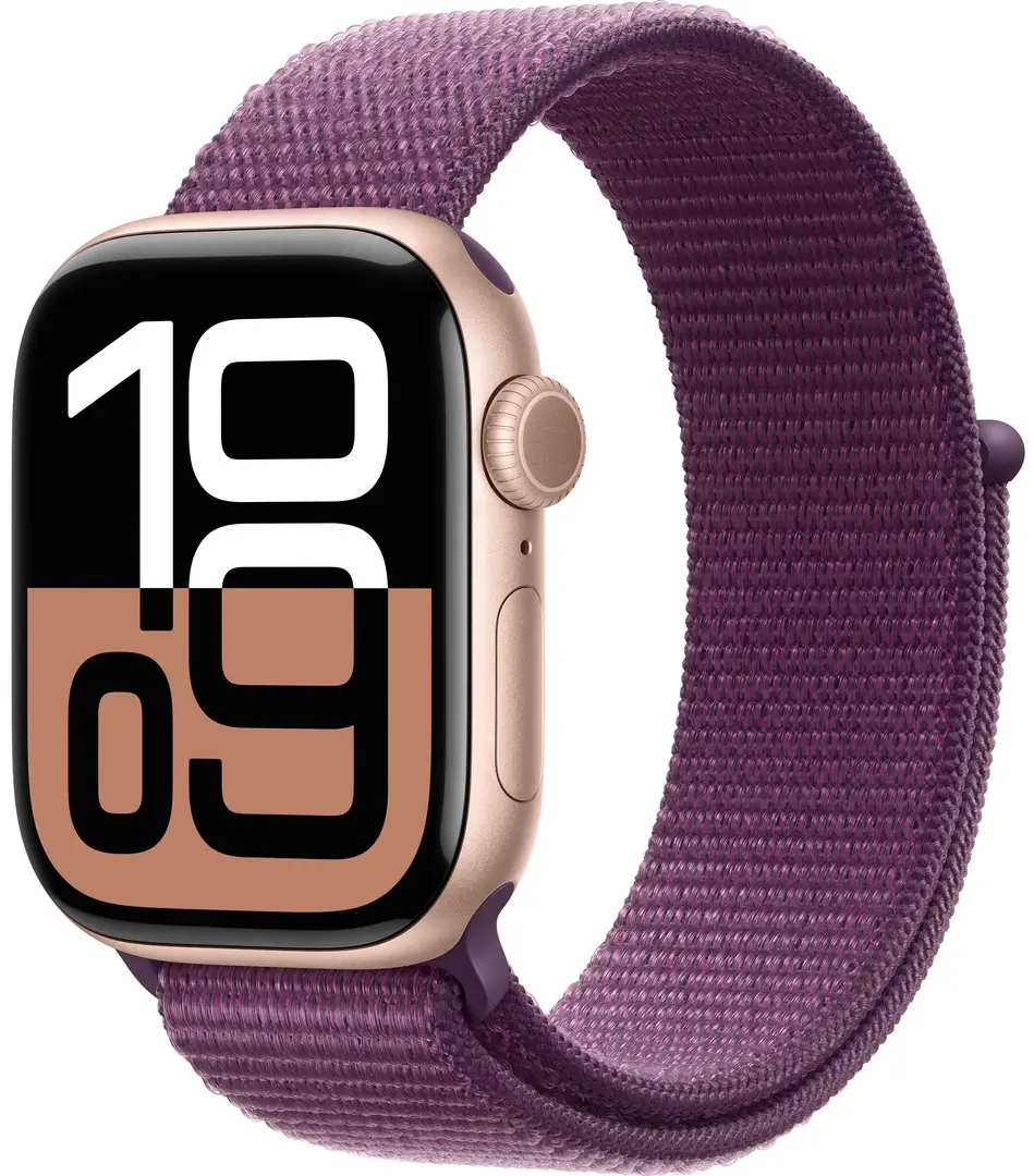 Ceas inteligent Apple Watch Series 10 GPS + Cellular 42mm Sport Loop (Rose Gold/Plum)