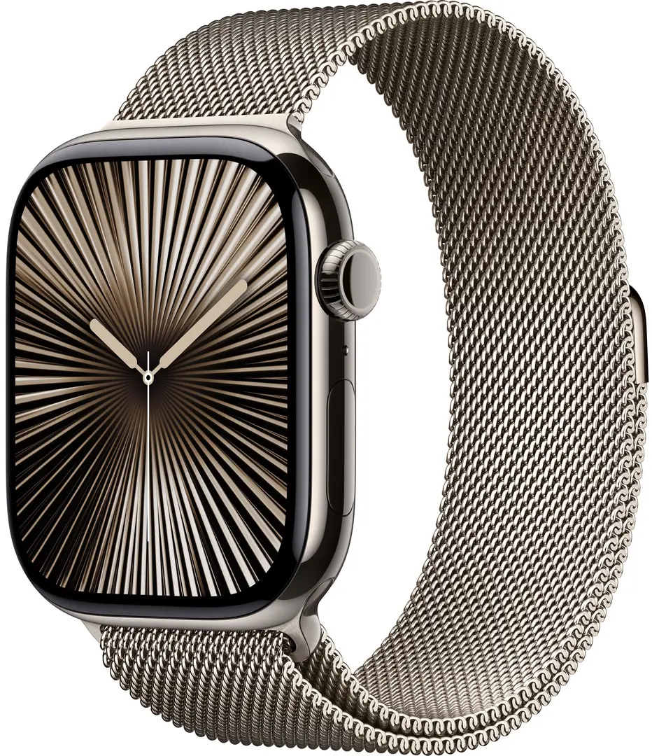 Ceas inteligent Apple Watch Series 10 GPS + Cellular 46mm Milanese Loop M/L (Natural Titanium)