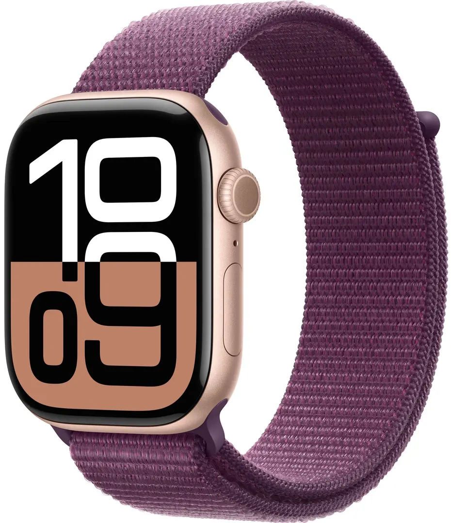 Ceas inteligent Apple Watch Series 10 GPS + Cellular 46mm Sport Loop (Rose Gold/Plum)