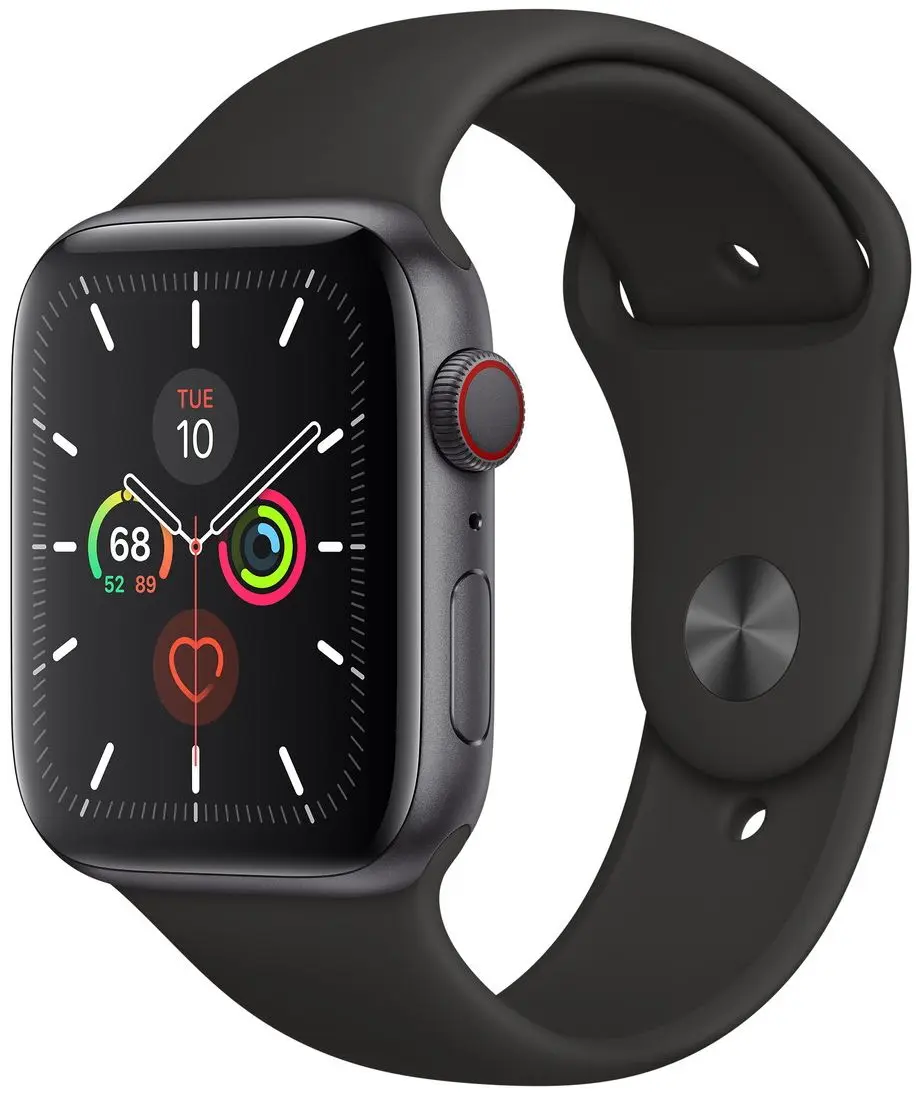 Ceas inteligent Apple Watch Series 5 GPS + Cellular 44mm (Space Gray/Black)
