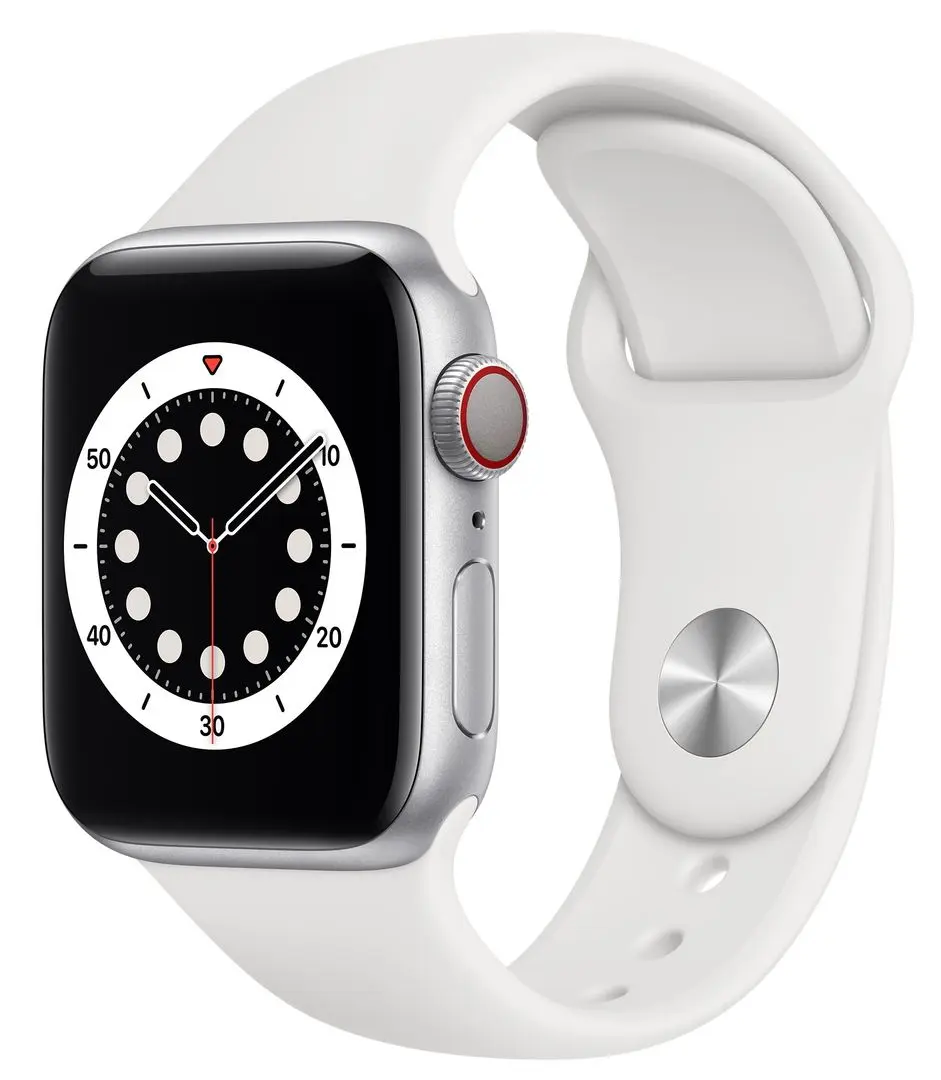 Смарт-часы Apple Watch Series 6 GPS + Cellular 40мм Sport Band White (Silver Aluminum)