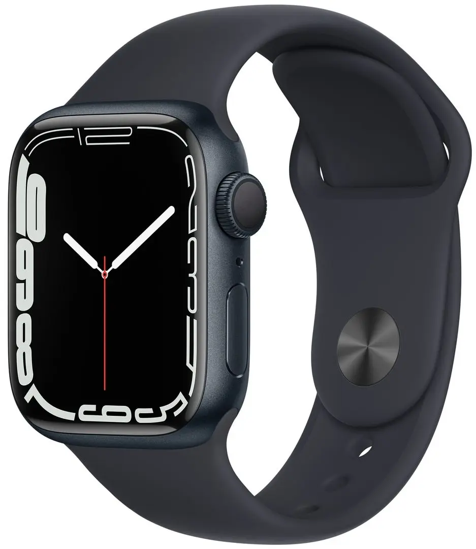 Ceas inteligent Apple Watch Series 7 GPS 41 mm Sport Band (Midnight)