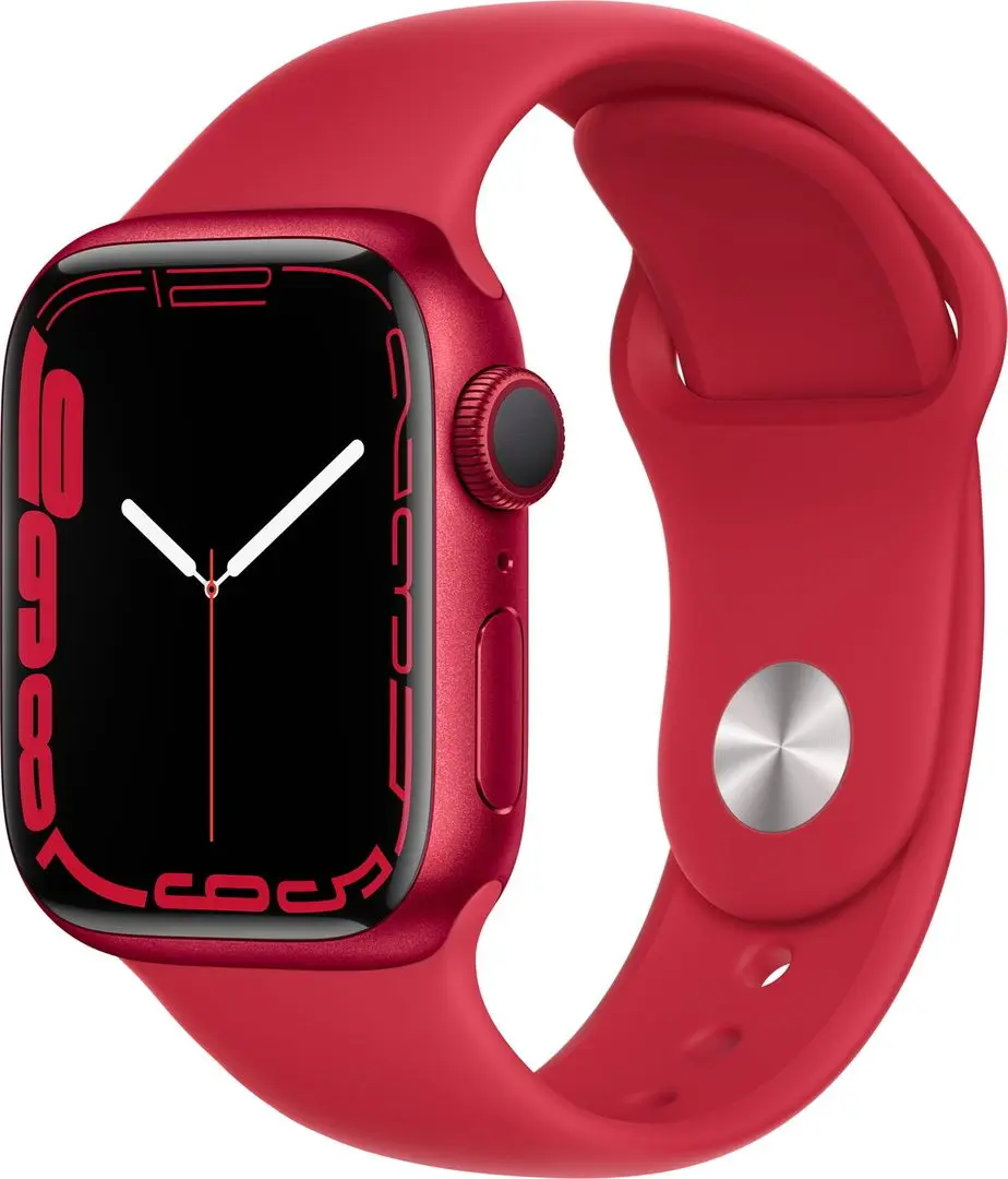 Ceas inteligent Apple Watch Series 7 GPS 41mm Sport Band (Red)