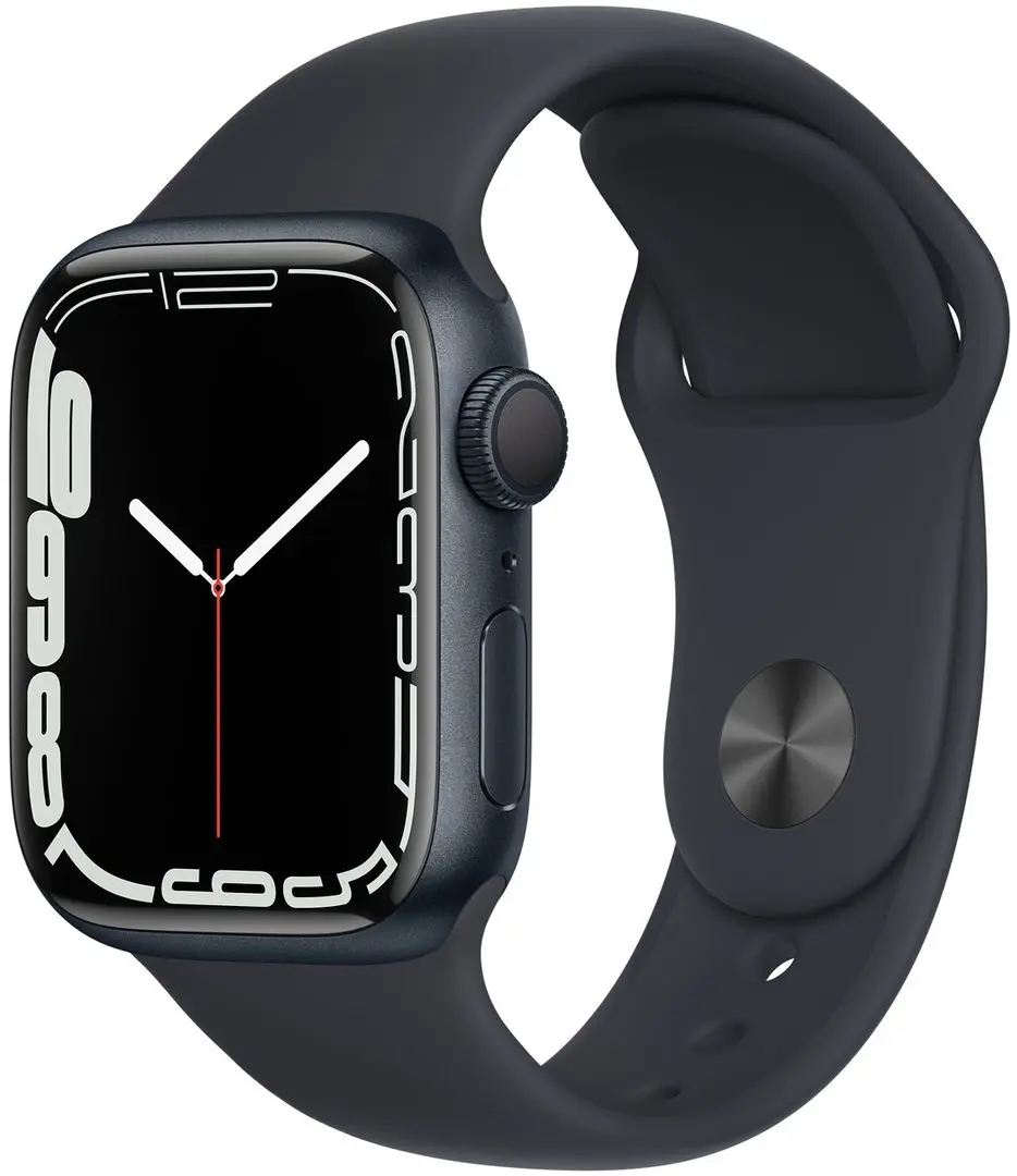 Ceas inteligent Apple Watch Series 7 GPS 45 mm Sport Band (Black)