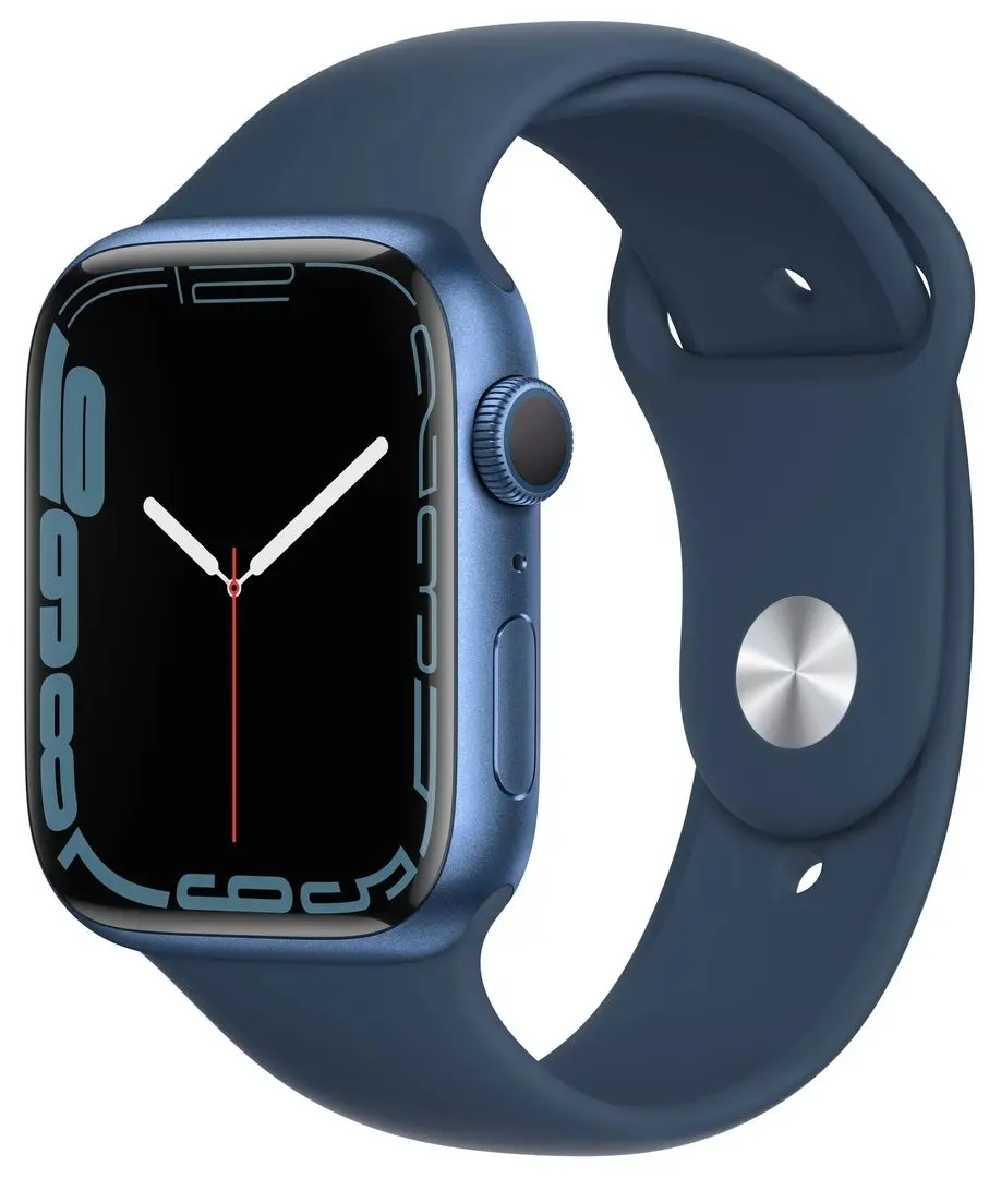 Ceas inteligent Apple Watch Series 7 GPS 45 mm Sport Band (Blue/Abyss Blue)