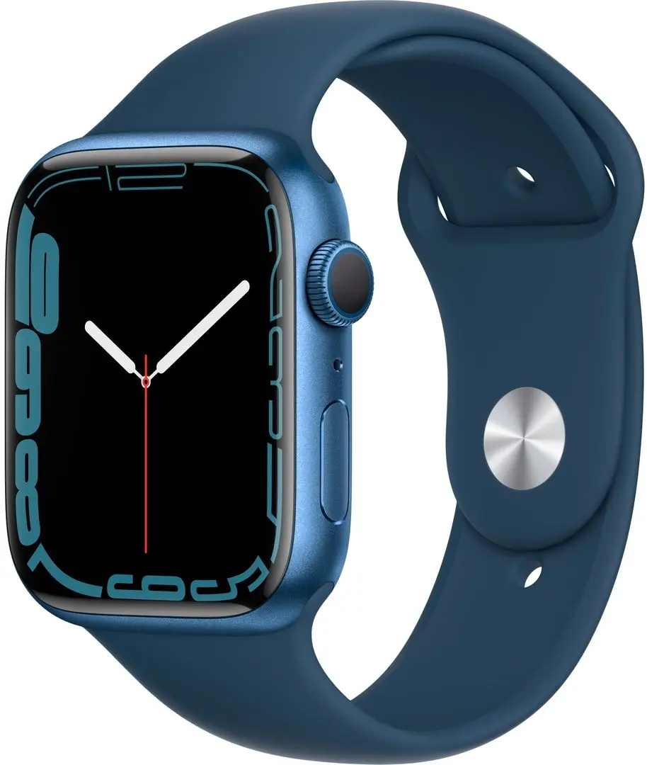 Ceas inteligent Apple Watch Series 7 GPS 45mm Sport Band (Blue/Abyss Blue)