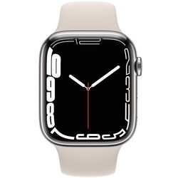 Ceas inteligent Apple Watch Series 7 GPS + Cellular 45mm MKJV3 (Silver/Starlight)