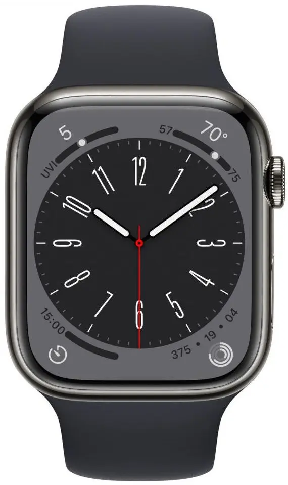 Ceas inteligent Apple Watch Series 8 GPS + Cellular 41mm Sport Band (Graphite/Midnight)