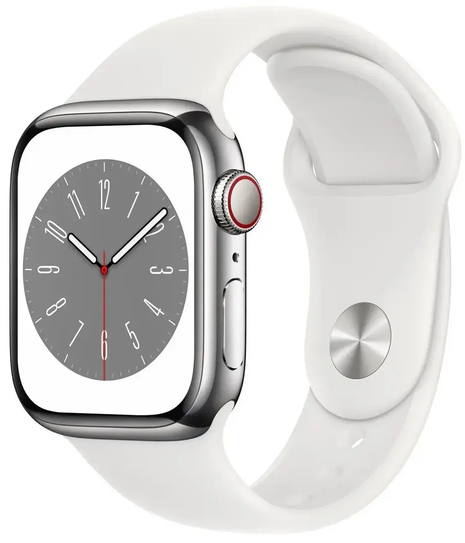 Ceas inteligent Apple Watch Series 8 GPS + Cellular 41mm Sport Band (Silver/White)
