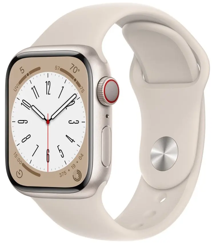 Ceas inteligent Apple Watch Series 8 GPS + Cellular 41mm Sport Band (Starlight)