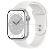 Ceas inteligent Apple Watch Series 8 GPS + LTE 45mm Sport Band (Silver/White)