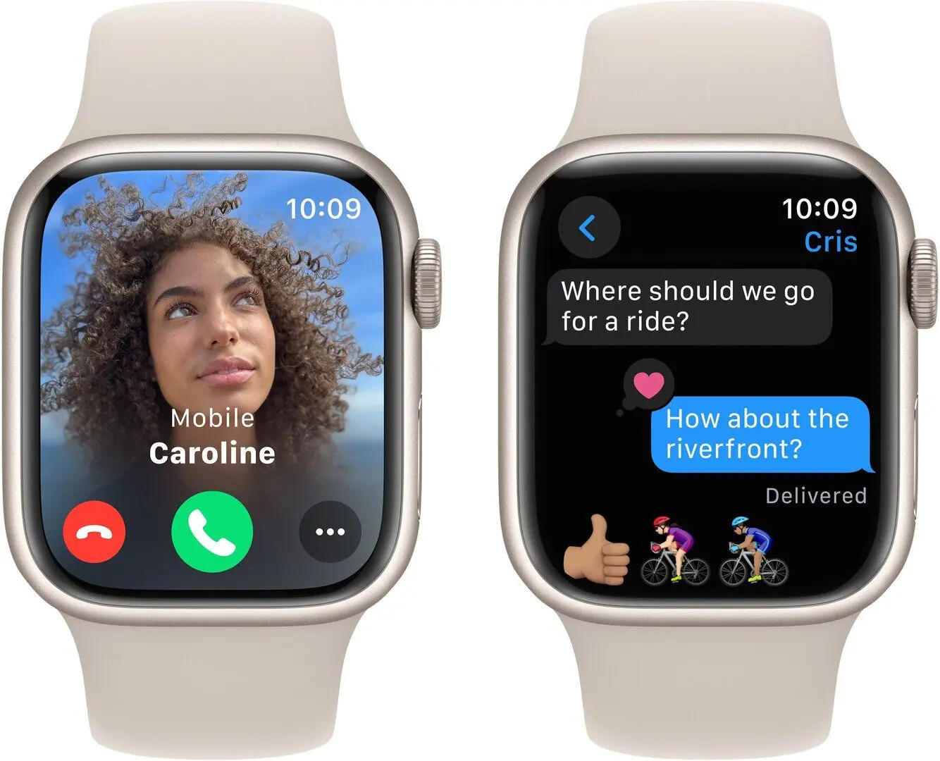 Ceas inteligent Apple Watch Series 9 GPS 41mm Sport Band S/M (Starlight)