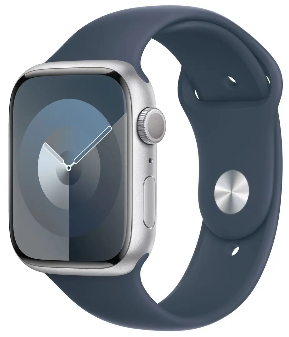 Смарт-часы Apple Watch Series 9 GPS 45mm Sport Band M/L (SIlver/Storm Blue)