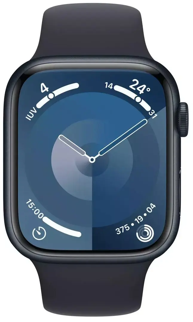 Ceas inteligent Apple Watch Series 9 GPS + Cellular 45mm Sport Band S/M (Midnight)