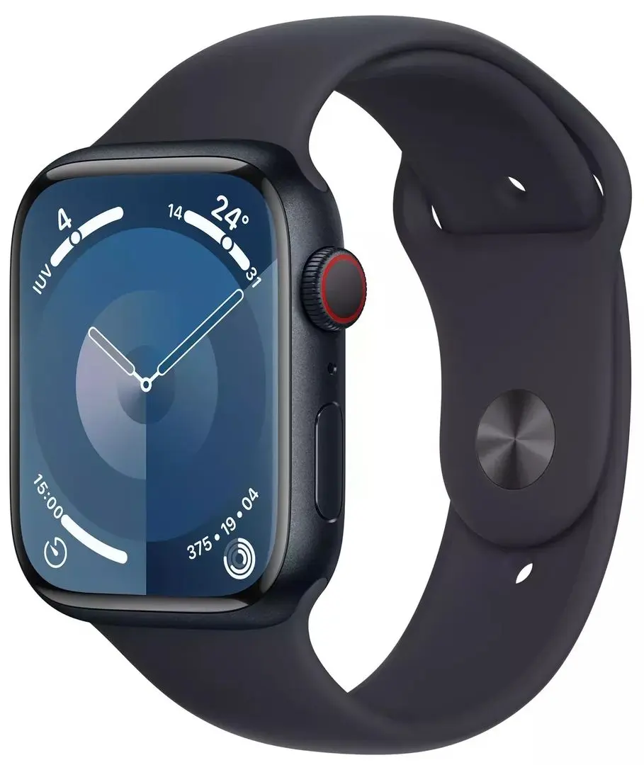 Ceas inteligent Apple Watch Series 9 GPS + Cellular 45mm Sport Band S/M (Midnight)